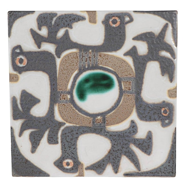 Johanne Gerber Royal Copenhagen Aluminia Faience Tile by Johanne Gerber C 1960's For Sale - Image 4 of 6