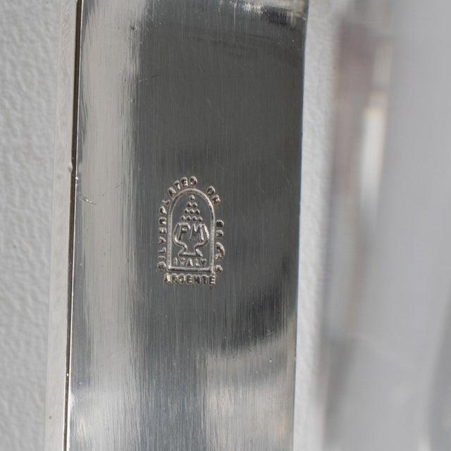 Silver Plate and Crystal Martini Cocktail Pitcher Mixer by Pm Italy For Sale - Image 10 of 11