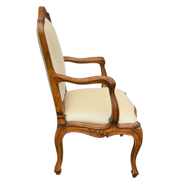 Italian Antique Italian Walnut Fauteuil Arm Chair For Sale - Image 3 of 6