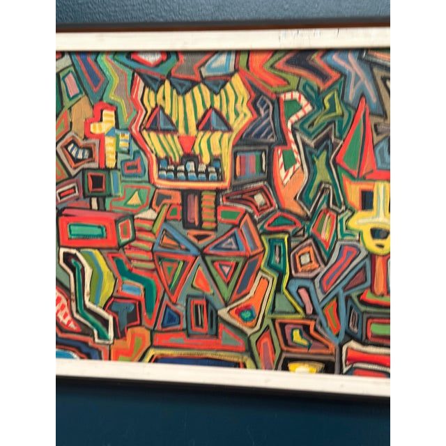 P. Schwabe, The Masks, 1962, Oil Painting on Canvas, Framed For Sale - Image 6 of 12