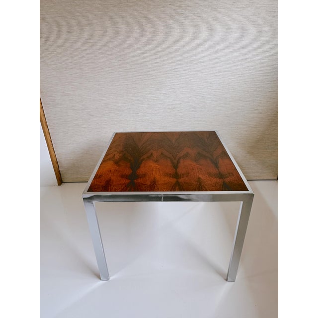 1970s Rosewood and Chrome Side Table in the Style of Florence Knoll For Sale - Image 10 of 10