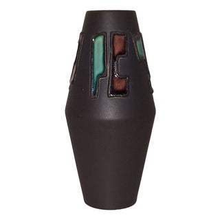 Vintage Ceramic Black Vase Model Number 239 20, 1950s For Sale
