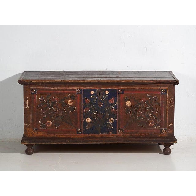 Painted Chest with Floral Details, 1870s For Sale - Image 10 of 18