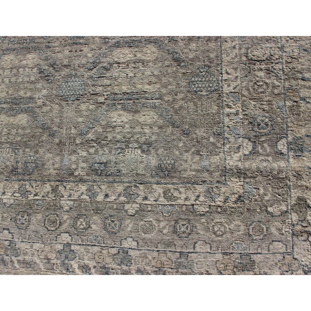 Fine Distressed Tabriz Design Rug in Gray by Keivan Woven Arts 9'11" X 13'9" For Sale - Image 10 of 12
