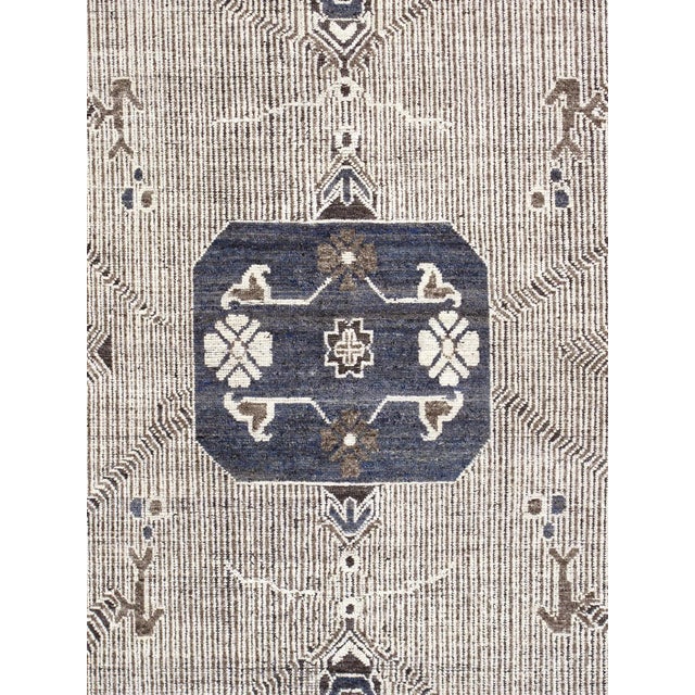 Pasargad Home Khotan Ivory Wool Area Rug- 9' 3'' X 11' 6'' For Sale In New York - Image 6 of 6