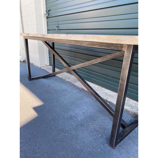 2010s Timothy Oulton Old Wood & Metal Console For Sale - Image 5 of 12