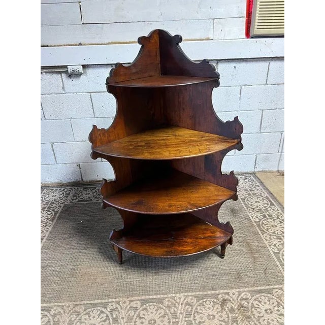 Antique Victorian Style Mahogany 4 Tier Corner Etagere Bookcase For Sale In Washington DC - Image 6 of 12