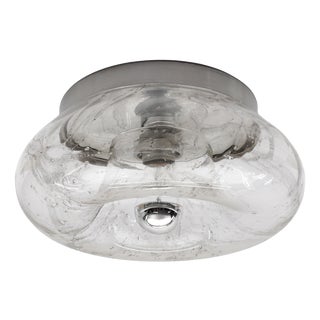Large Mid-Century Modern Glass Donut Wall or Ceiling Lamp, Germany, 1960s For Sale