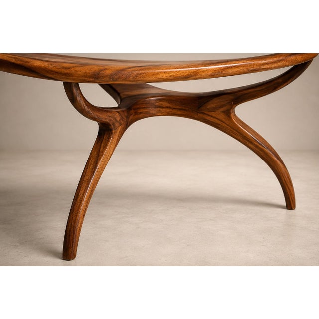 Giuseppe Scapinelli Large “Egg” Coffee Table in Caviúna Wood & Glass by Giuseppe Scapinelli, Brazil, 1950s For Sale - Image 4 of 18