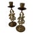 A Pair of Vintage Asian-Style Brass Candlestick Holders For Sale
