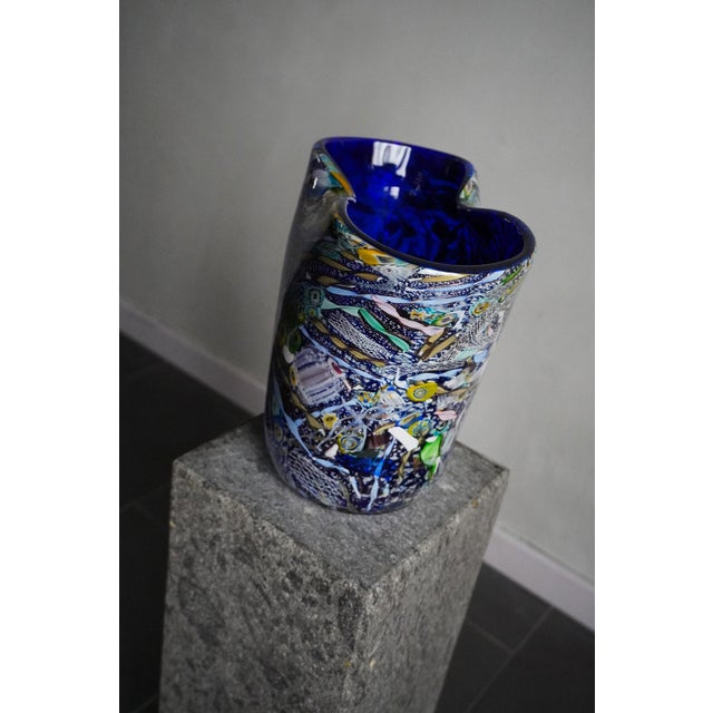 Metal Murano Glass Vase attributed to Dino Martens, 1950s For Sale - Image 7 of 8