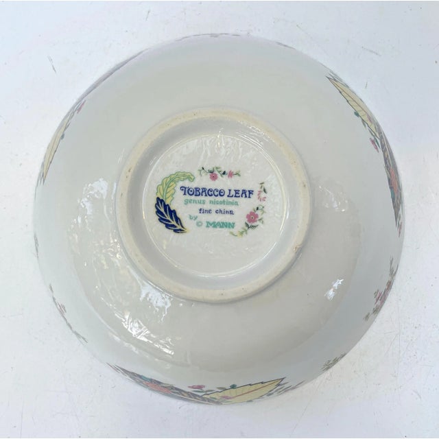 Vintage Tobacco Leaf China Medium Serving Bowl For Sale - Image 10 of 13