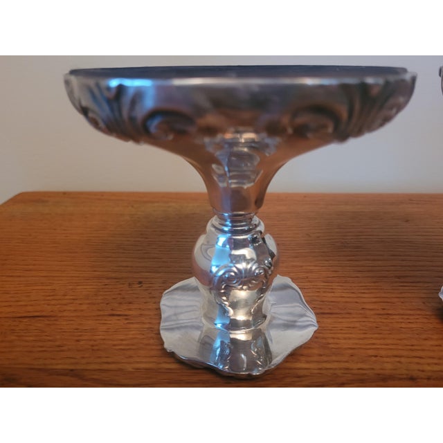 Metal Reed and Barton Silver Plated Candlesticks - Pair For Sale - Image 7 of 10