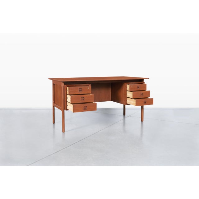 Brouer Møbelfabrik 1960s Mid-Century Teak Desk With Bookcase by Erik Brouer for Brouer Mobelfabrik For Sale - Image 4 of 12