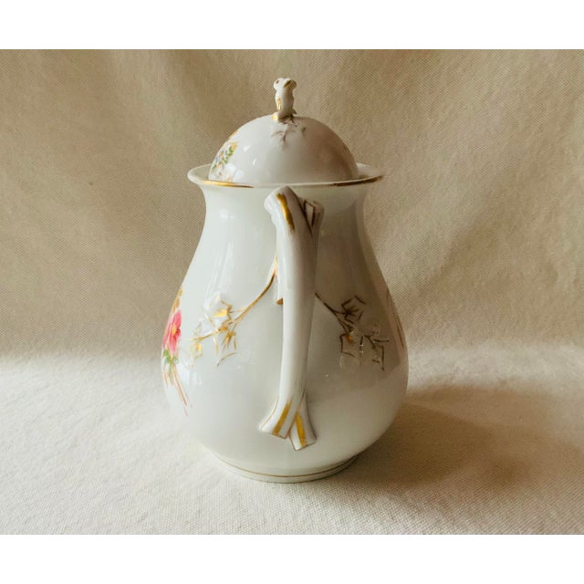 French Country Antique French Limoges Coffee Pot - Mid-19th Century For Sale - Image 3 of 9