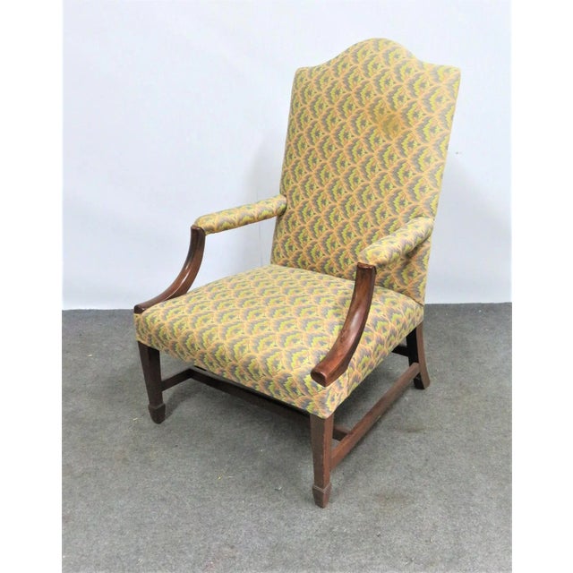 19th C Hepplewite Mahogany Library Chair For Sale - Image 9 of 9
