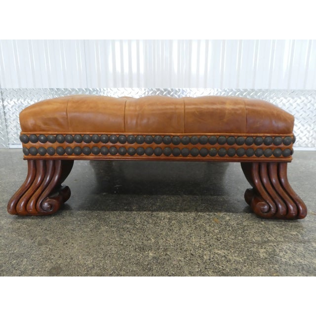 Kravet Furniture Tufted Leather Hassock / Stool Chairish