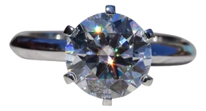 The Tikal: 14K White Gold Solitaire 3CTW Moissanite Engagement Ring