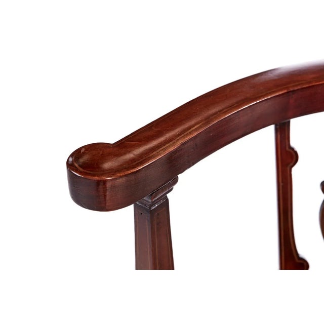 Antique Edwardian Mahogany Inlaid Corner Chair For Sale - Image 3 of 8