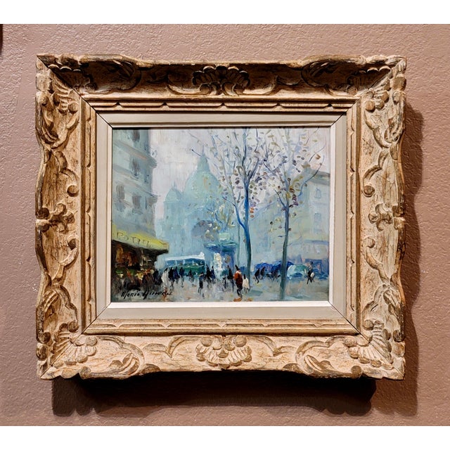 Merio Ameglio -1950s Foggy Paris Street Scene by Saint-Augustin Church-Oil painting French post impressionist -Oil...