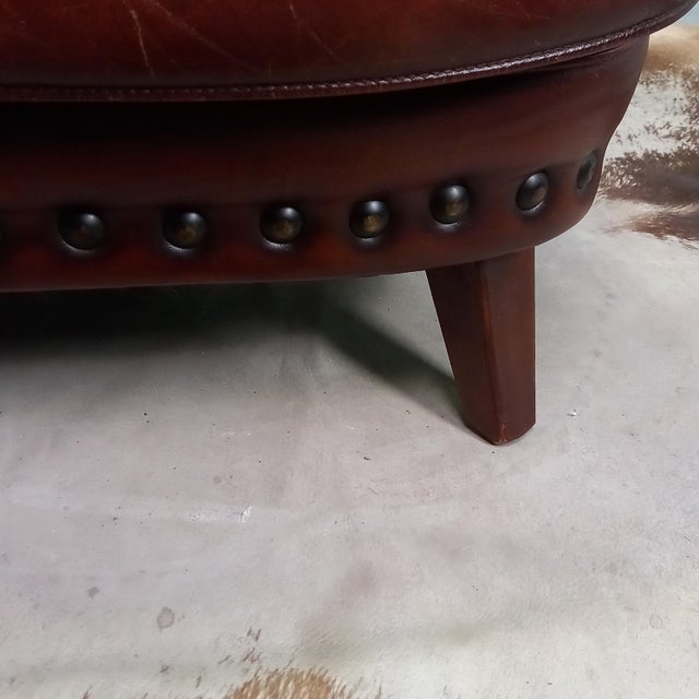 Cowhide Leather Library Armchair, 1960s For Sale - Image 3 of 17