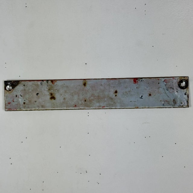 American Vintage Mid 20th Century Porcelain Sign of a "Ransome" Company in Bright Red For Sale - Image 3 of 8