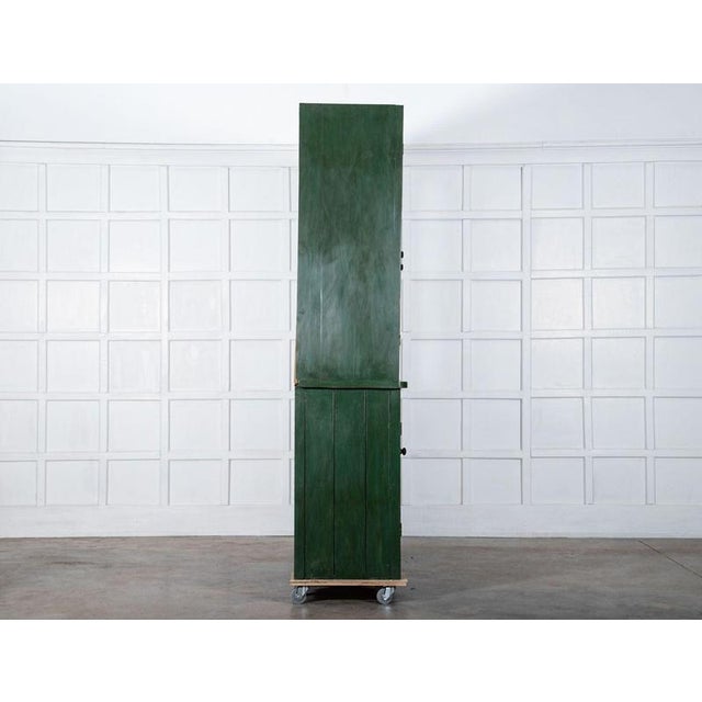 Large 19th Century English Painted Pine Glazed Bookcase For Sale - Image 6 of 16