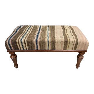 Farmhouse Style Kilim Upholstered Piano Bench For Sale