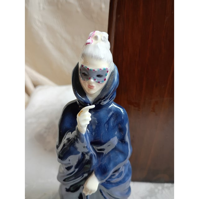 Beautiful vintage hand-painted bone china figurine titled 'Masque' (Model HN2554) by Royal Doulton, England. Designed by...