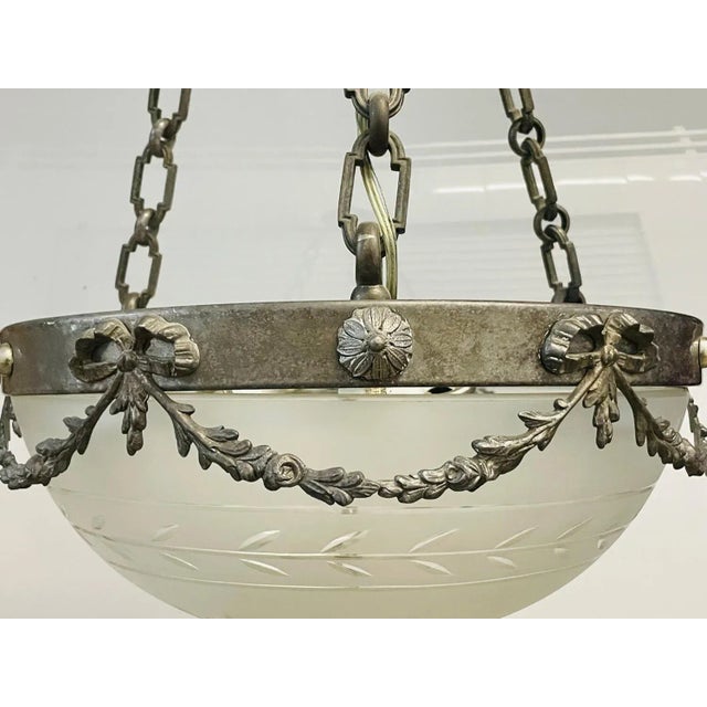 1980s Bronze Veritable Bronze & Cut Glass Chandelier Chairish