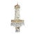 Vintage Italian Brass & Cut Crystal 3-Light Chandelier C1950 For Sale