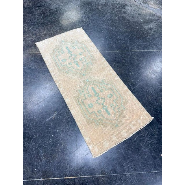 Turkish Mini Rug Oriental Hand Knotted Vintage Rug 1'6" x 3'5" #17203 For Sale In Houston - Image 6 of 8