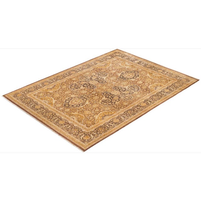 Yellow Mogul Collection Hand-Knotted Area Rug - Yellow 8' 1" x 11' 1" For Sale - Image 8 of 9