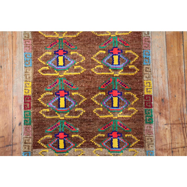 Mini size mid 20th century turkish anatolian rug Measures: 1'5'' x 3'1''.