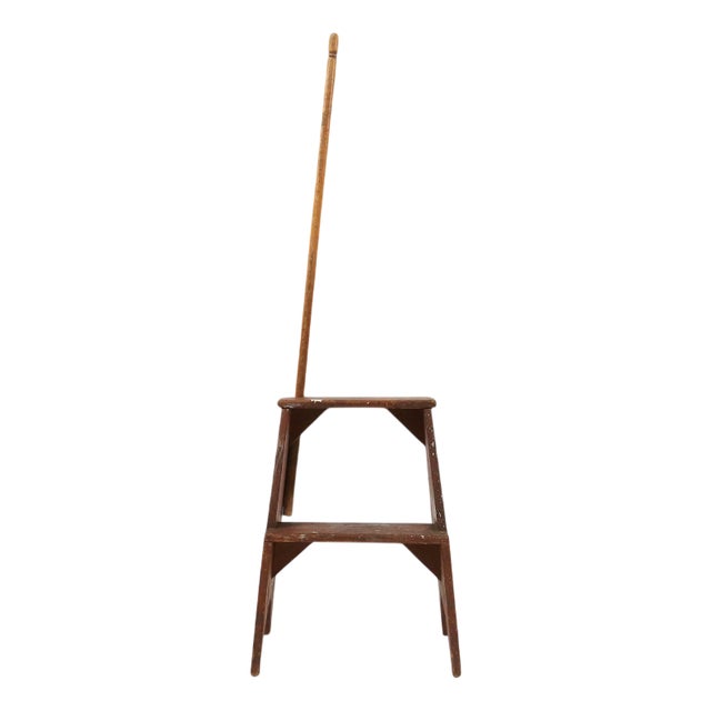 Industrial Wooden Stepladder, France, 1900s For Sale