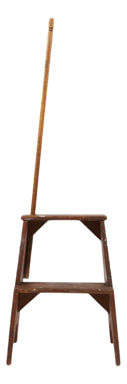 Industrial Wooden Stepladder, France, 1900s