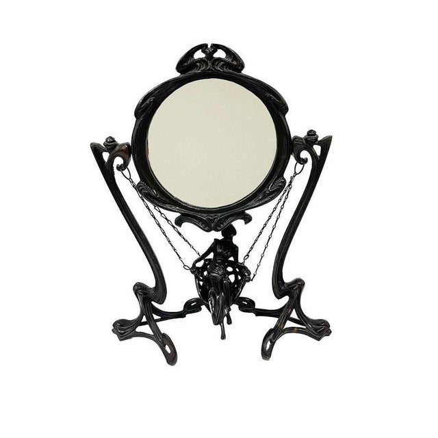 Art Nouveau Erté Paris 1907 "Demoiselle à la Balancelle" Table top Vanity mirror "Demoiselle à la balancelle" 1907 after...