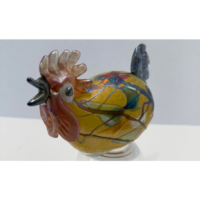 Signed Kasimir Limited Edition Art Glass Rooster 7/36 Iridescent Studio Sculpture For Sale - Image 12 of 12
