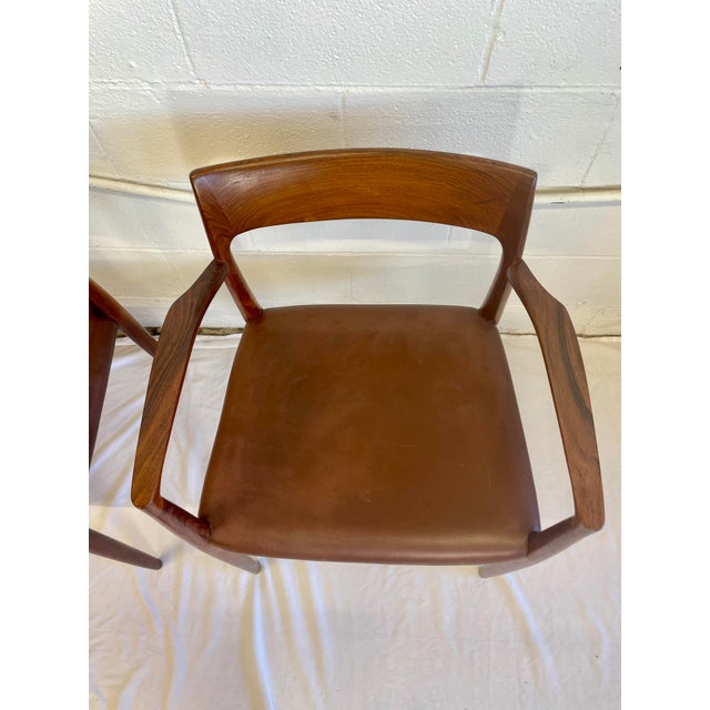 Brown 1960s In Style of Neil’s Otto Moller Model 57 by j.l. Mollers Mobelfabrik Chair Pair For Sale - Image 8 of 11