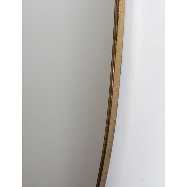 Vintage Italian Wall Mirror with Brass Frame in the style of Gio Ponti, 1960s For Sale - Image 9 of 13