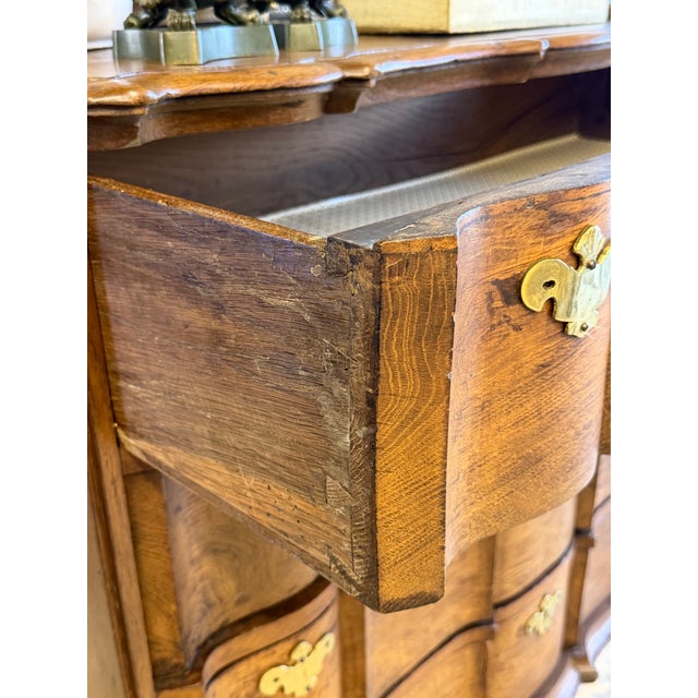 Wood 18th C Danish Rococo Burl Walnut Commode / Chest of Drawers For Sale - Image 7 of 11