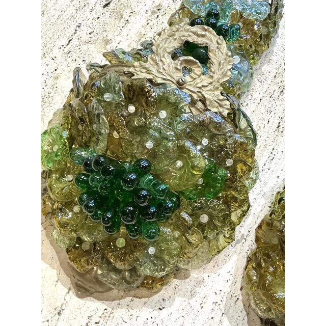 Mid 20th Century Vintage Italian Murano Glass Flower Sconce - A Pair For Sale - Image 5 of 12