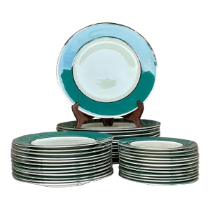 Vintage Boho Carole Stupell Jade Band China - Set of 36