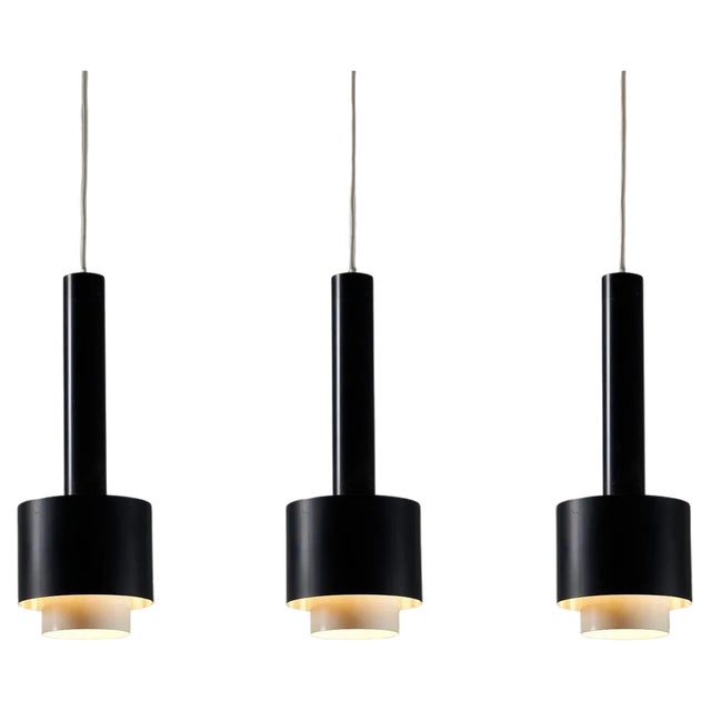 Mid-Centruy Black Steel Pendant Light from Philips, 1950s For Sale