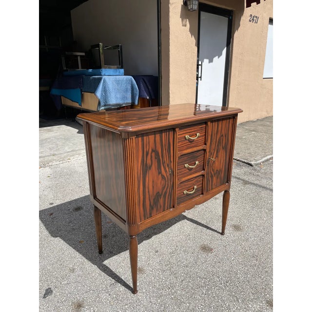 Mid-Century Modern 1940s French Art Deco Exotic Macassar Ebony Dry Bars or Buffet For Sale - Image 3 of 13
