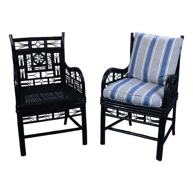 Pair of Brighton Style Black Chairs For Sale