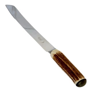 Midcentury Horn Handled Bread Knife For Sale