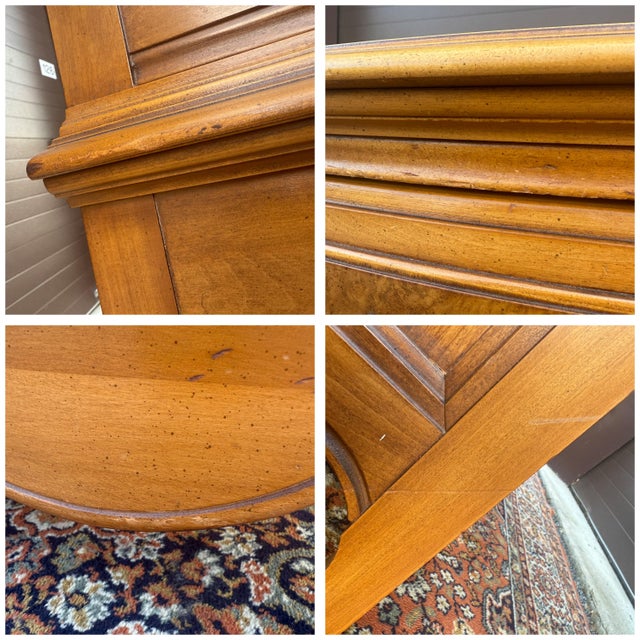 Late 20th Century Monumental Thomasville French Louis XV Maple & Burl Wood 6 Drawer Chest on Chest Highboy Dresser For Sale - Image 15 of 16