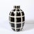 Ceramic Mid-Century Modern Black & White Ceramic Elliptical Grid Form "Grenade" Vase For Sale - Image 7 of 11