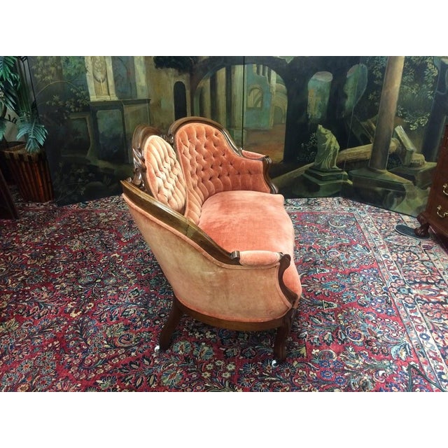 Victorian Settee, Cameo Back Loveseat For Sale - Image 9 of 9